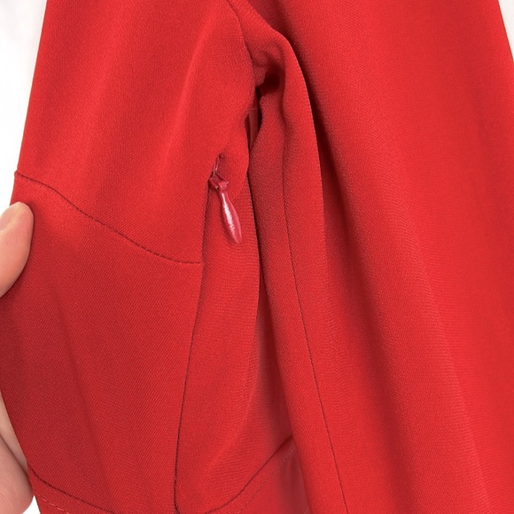 Stella McCartney Deep V Neck Long Sleeve Midi Dress in Red Romance size 44/US 12 - Picture 9 of 16